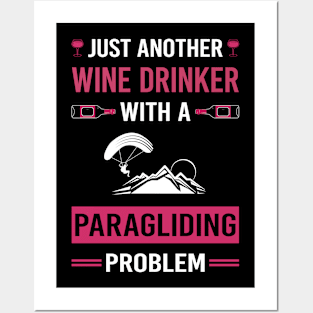 Wine Drinker Paragliding Paraglide Paraglider Posters and Art